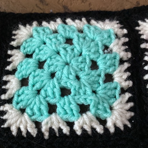 Hand crafted! Boho Granny square crochet retro cushion! Colourful 17”x17” - Picture 7 of 17